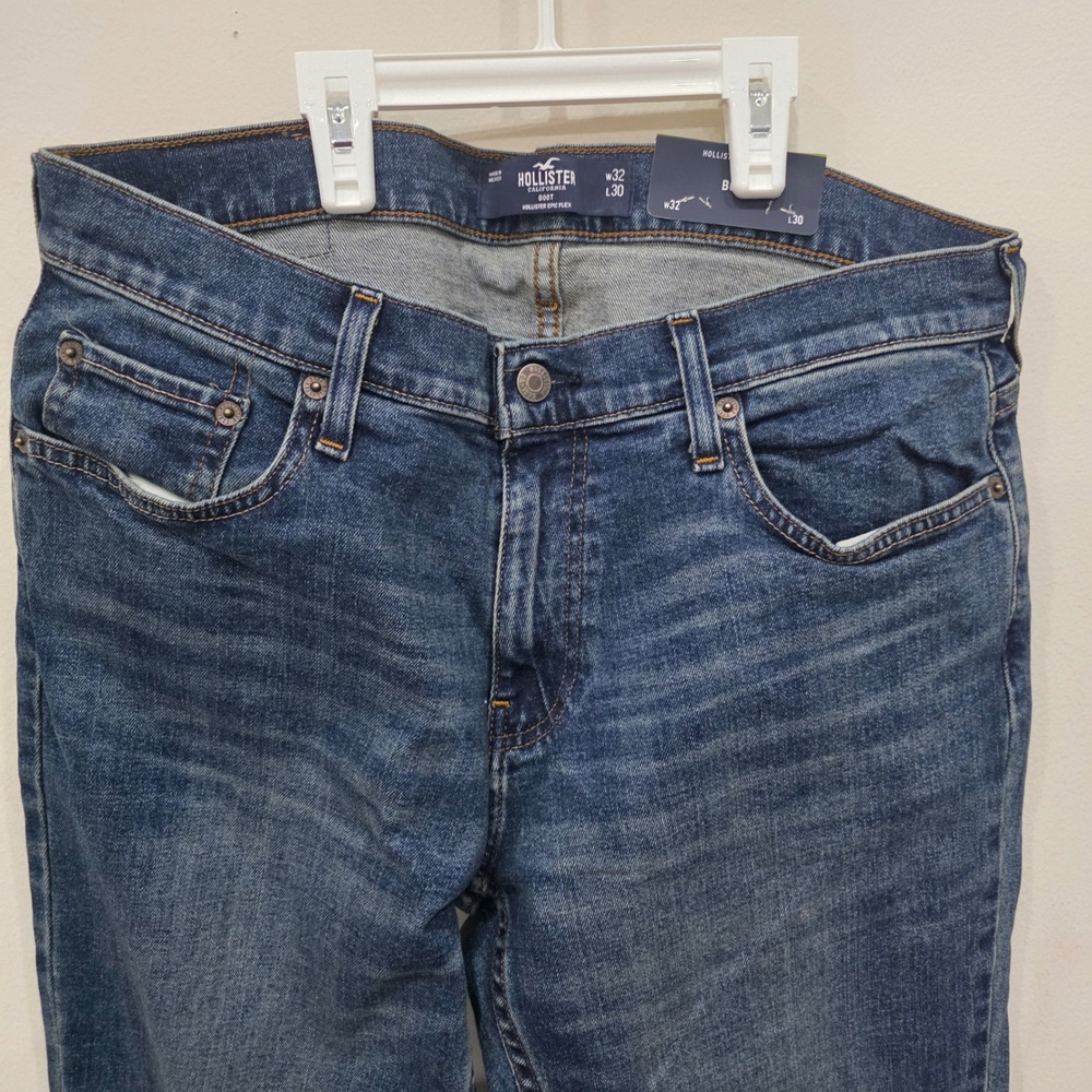 Hollister EpicFlex BootcutJeans Mens 32x30 Dark Wash Blue Denim 331-380-1400-278 - Picture 2 of 9